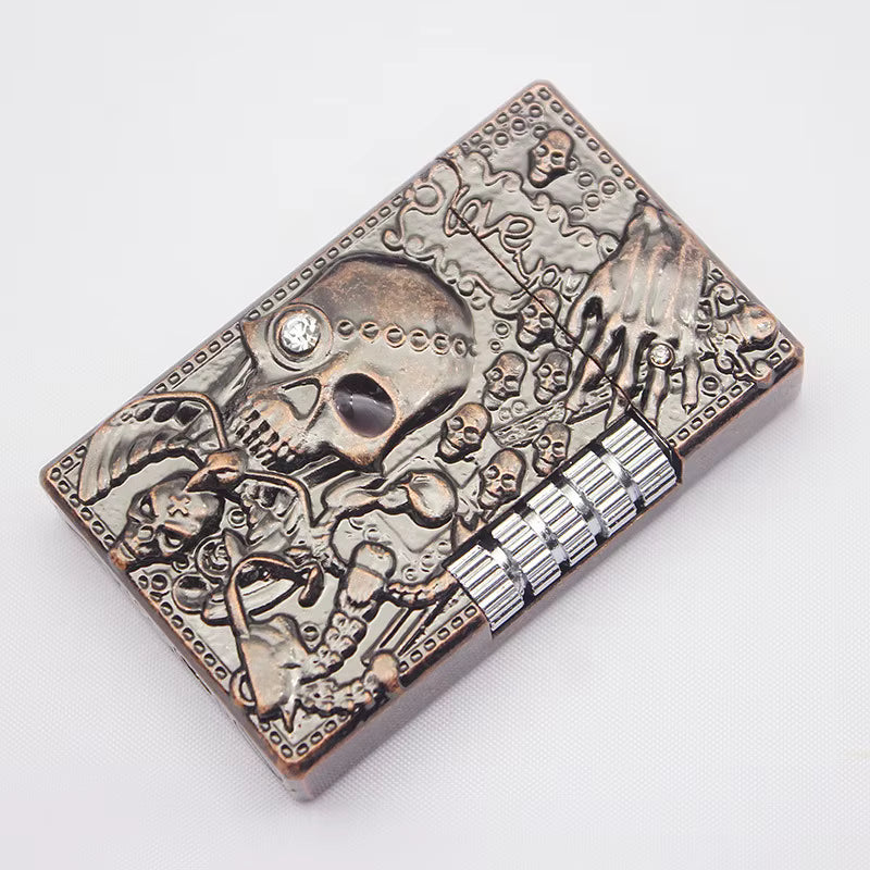 SKULL SIDE PULLEY GAZ LIGHTER