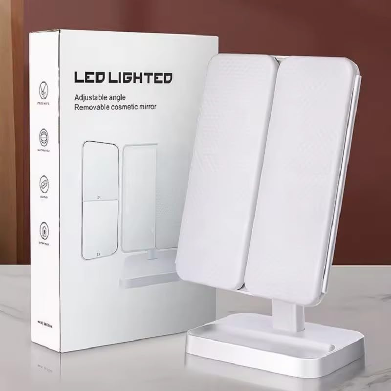 Vanity Led Lighted Travel Makeup Mirror Desktop Magnified Make Up Mirror with Lights